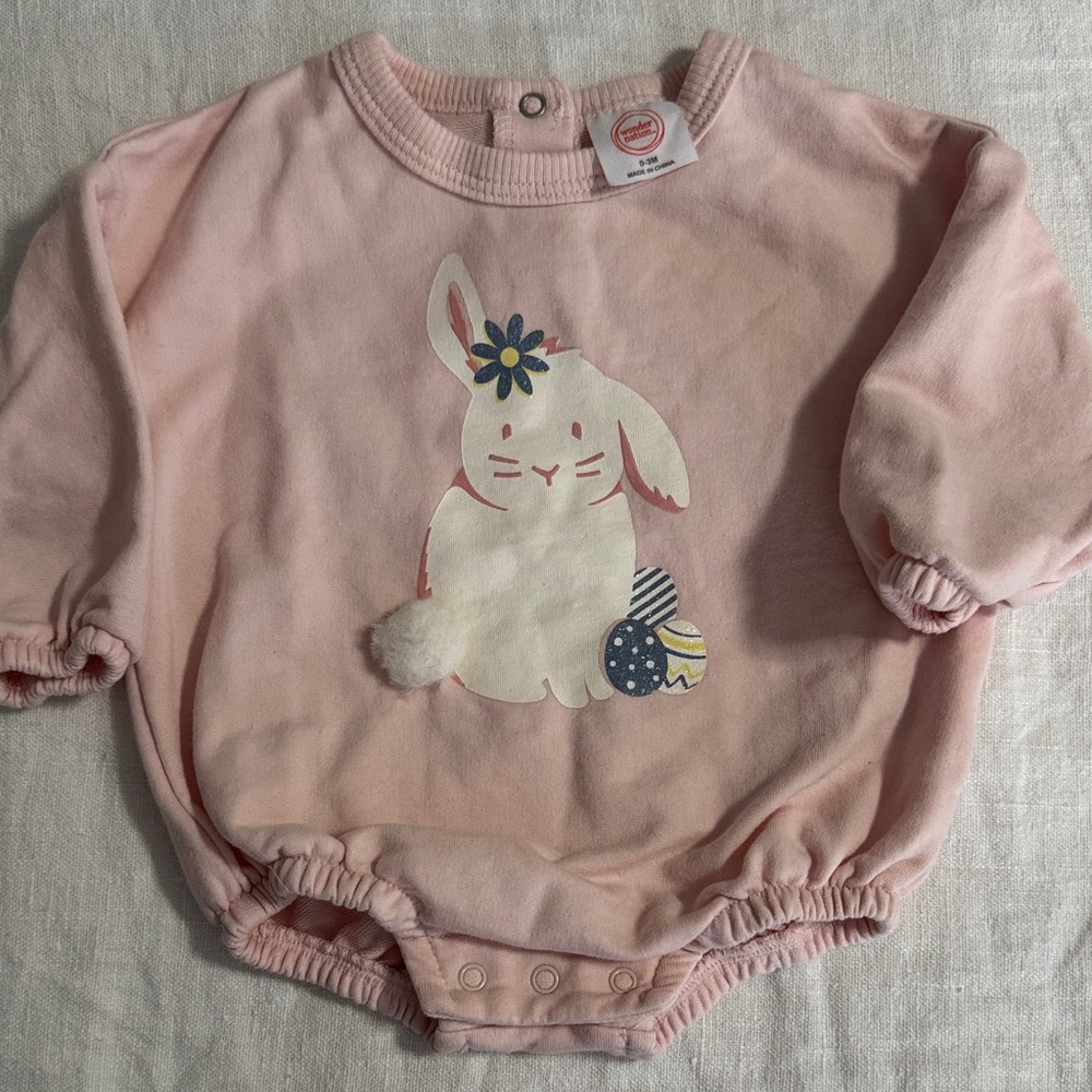 Wonder Nation - Soft Pink Bunny Bubble Bodysuit - 0-3 months